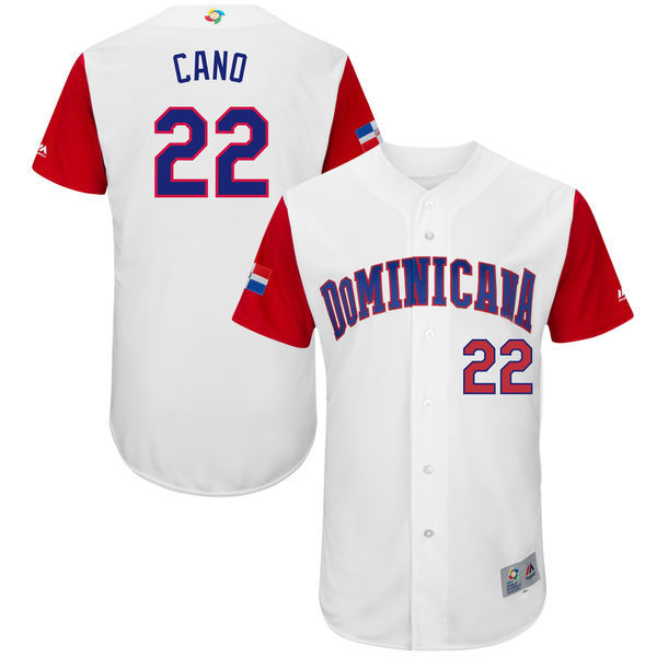 customized Men Dominican Republic Baseball #22 Robinson Cano Majestic White 2017 World Baseball Classic Authentic Jersey->more jerseys->MLB Jersey